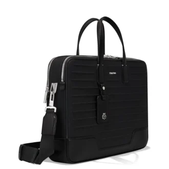 Aktentasche aus Leder und Canvas Aktentasche