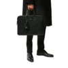 Aktentasche aus Leder und Canvas Aktentasche Aktentasche aus Leder und Canvas Aktentasche