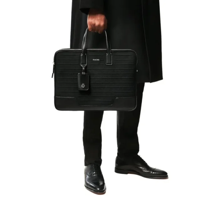 Aktentasche aus Leder und Canvas Aktentasche Aktentasche aus Leder und Canvas Aktentasche