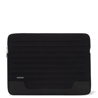 Flache Pouch Laptop-Tasche aus Leder und Canvas Beuteltasche