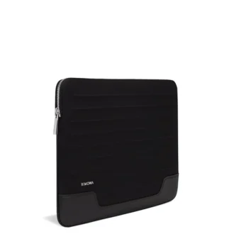 Flache Pouch Laptop-Tasche aus Leder und Canvas Beuteltasche