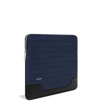 Flache Tasche aus Leder und Canvas Beuteltasche
