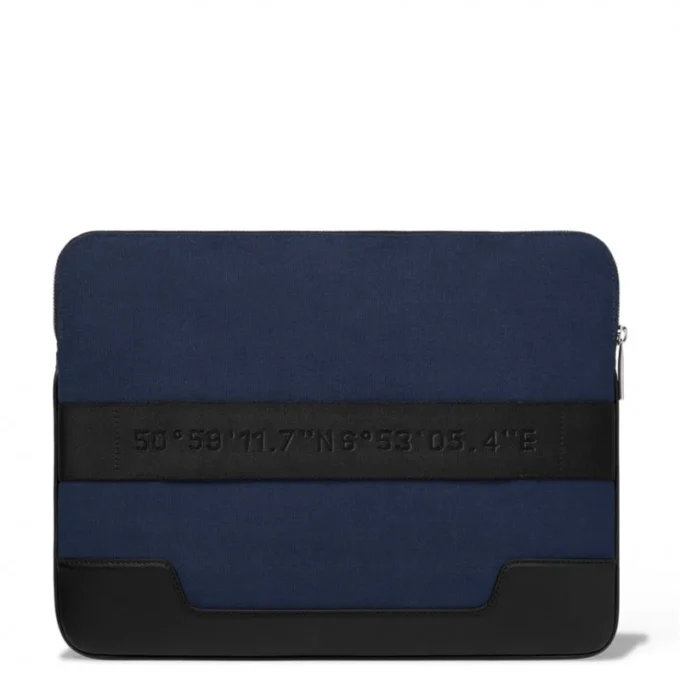 Flache Tasche aus Leder und Canvas Beuteltasche Flache Tasche aus Leder und Canvas Beuteltasche