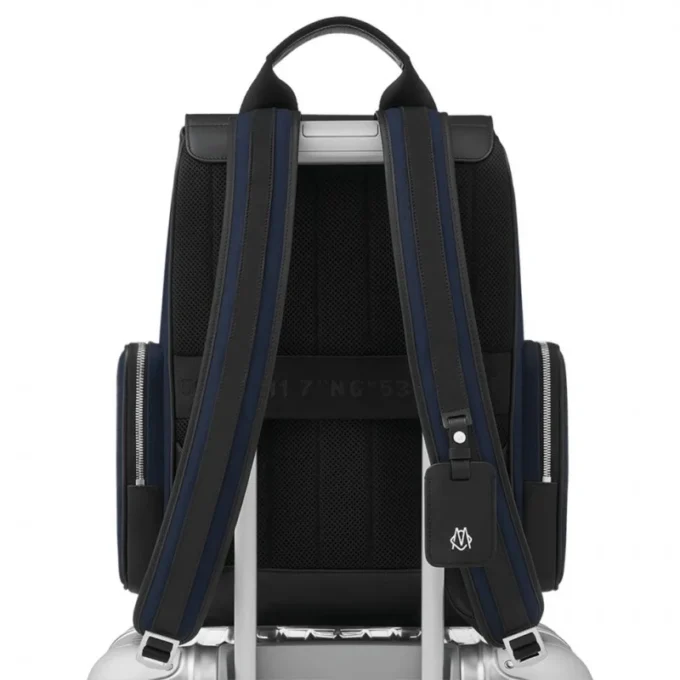Flap Large aus Leder und Canvas Rucksack