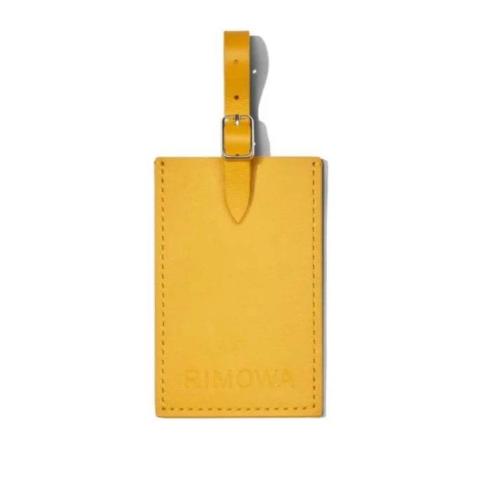Gelbe, personalisierte Leder-Kofferanhänger Gelbe, personalisierte Leder-Kofferanhänger