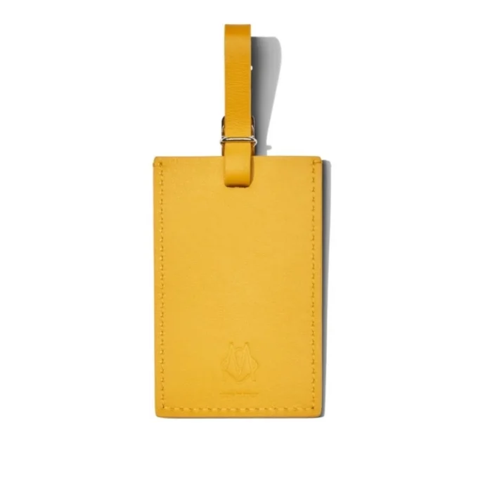 Gelbe, personalisierte Leder-Kofferanhänger Gelbe, personalisierte Leder-Kofferanhänger