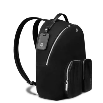 Rucksack Medium aus Leder und Canvas